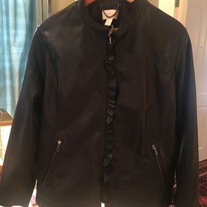 Black leather moto jacket